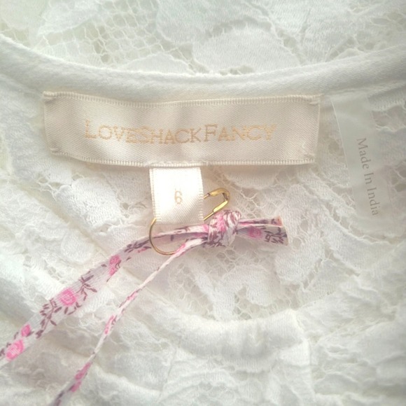 LoveShackFancy Alela Embroidered Lace Mini Dress Size 6 - Picture 8 of 12